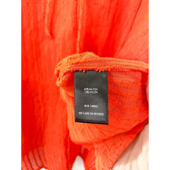 NEW Torrid Orange Stripe Gauze Lace-Up Peasant Top size 12 Boho Cottage - Picture 7 of 8